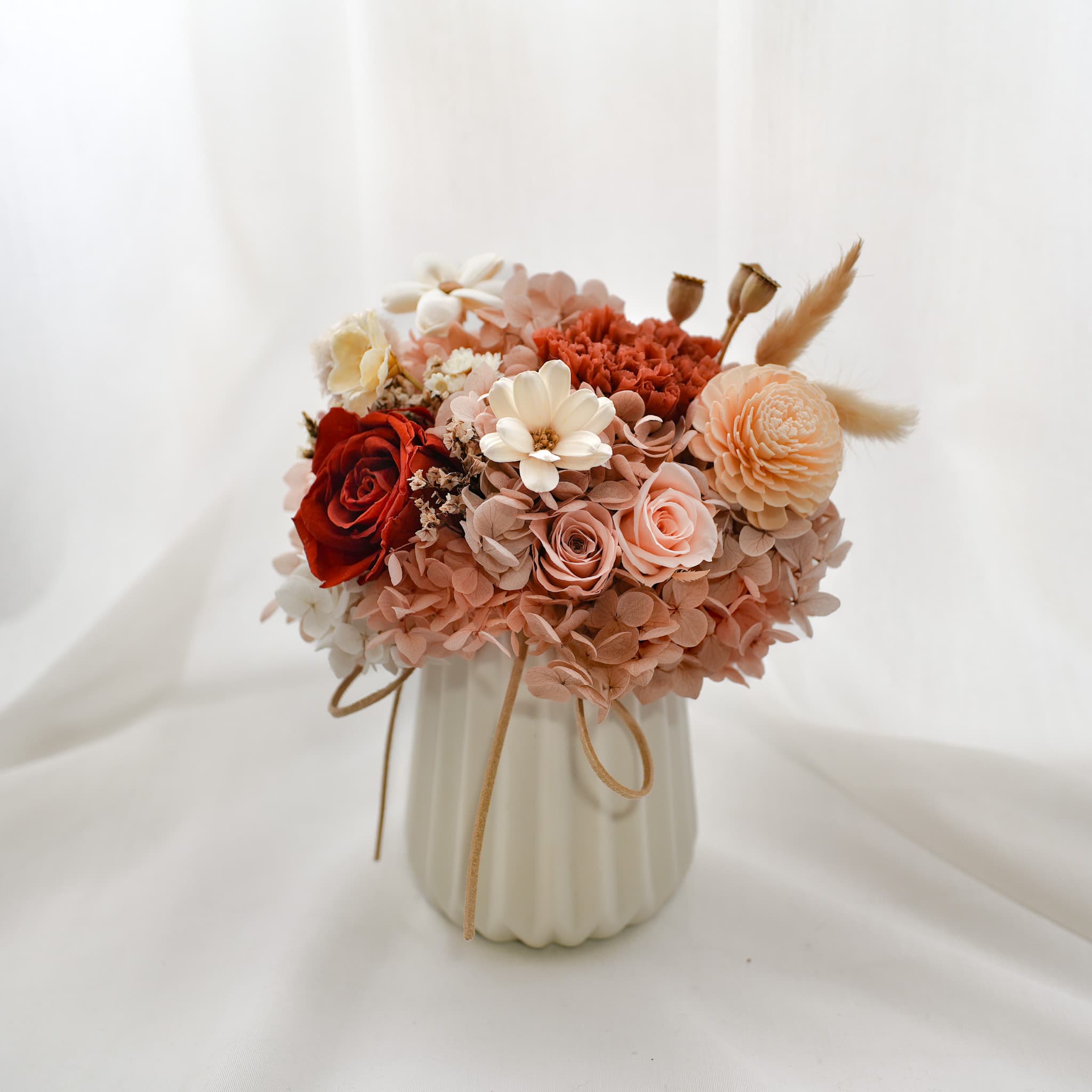 Cashmere Mocha petite preserved flower arrangement