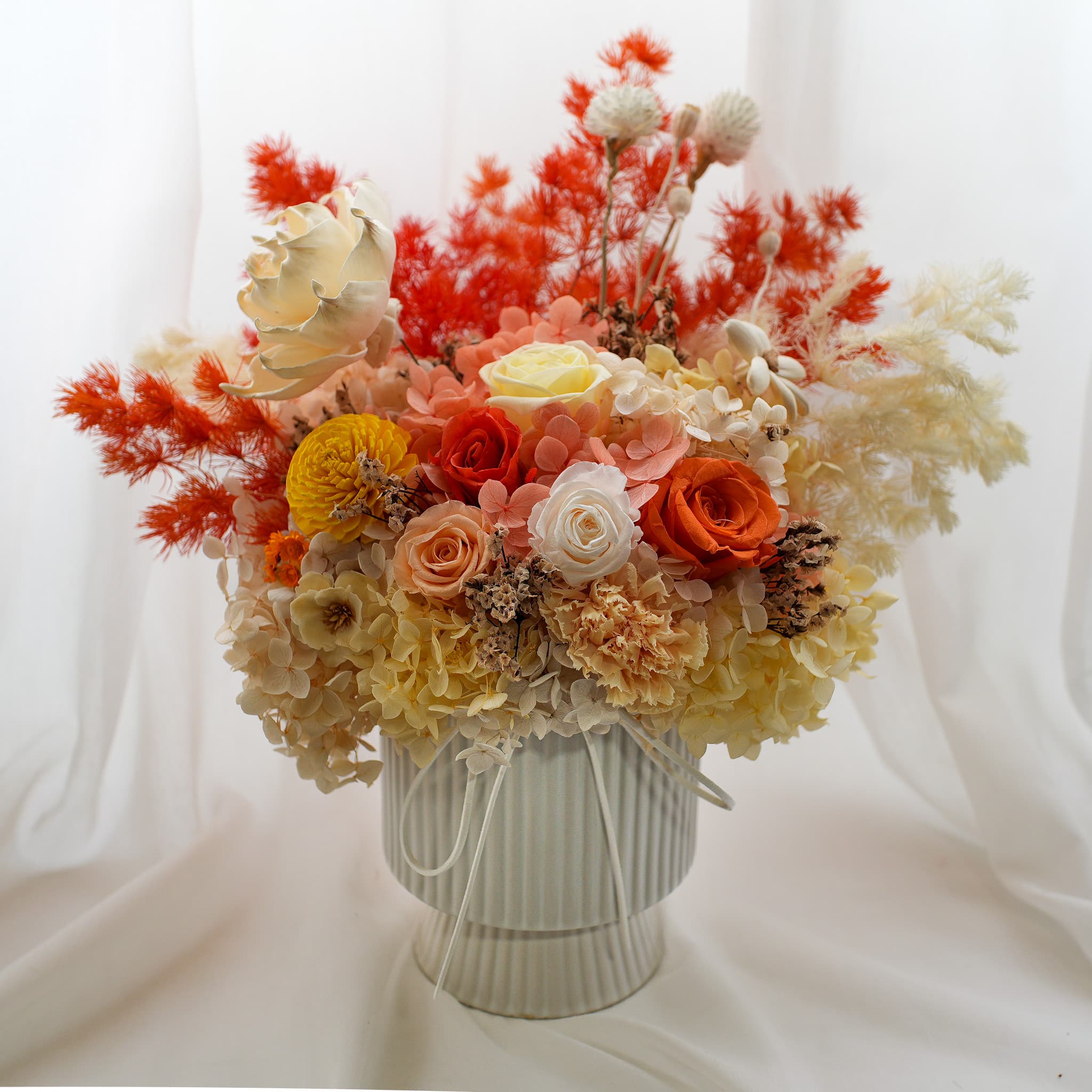 Citrine Glow classic preserved flower arrangement