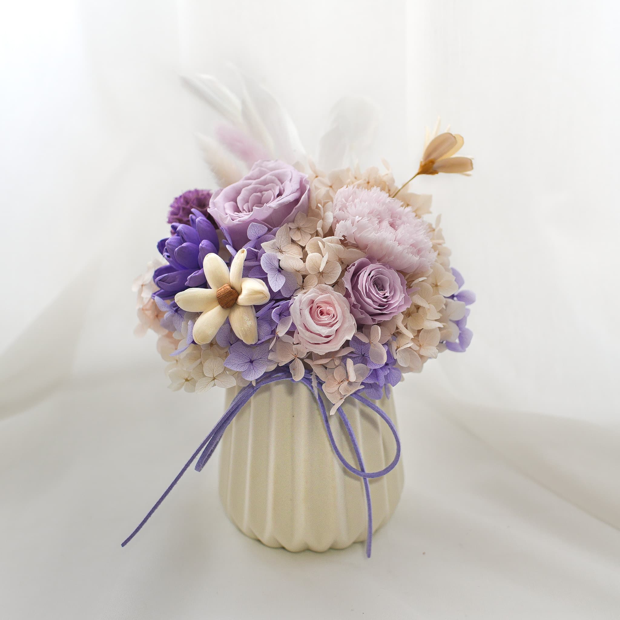 Violet Mist petite preserved flower arrangement